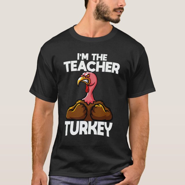 T-shirt Je suis l'enseignant Turquie Famille Thanksgiving (Devant)