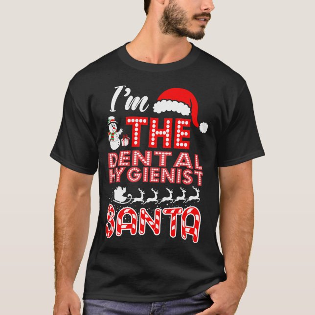 T-shirt Je Suis L'Hygiéniste Dentaire Père Noël Christmas  (Devant)