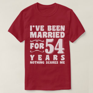 T-shirt Je suis marié depuis 54 ans Mari femme drôle