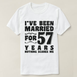 T-shirt Je suis marié depuis 57 ans Mari Épouse Drôle