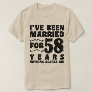 T-shirt Je suis marié depuis 58 ans Mari femme drôle