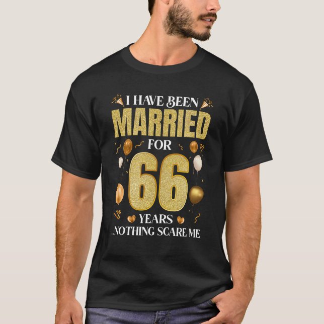 T-shirt Je Suis Marié Depuis 66 Ans 66ème Mariage Anni (Devant)