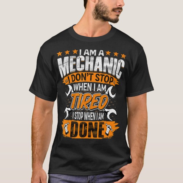 T-shirt Je suis mécanicien Garage Ouvrier Automotive Auto  (Devant)