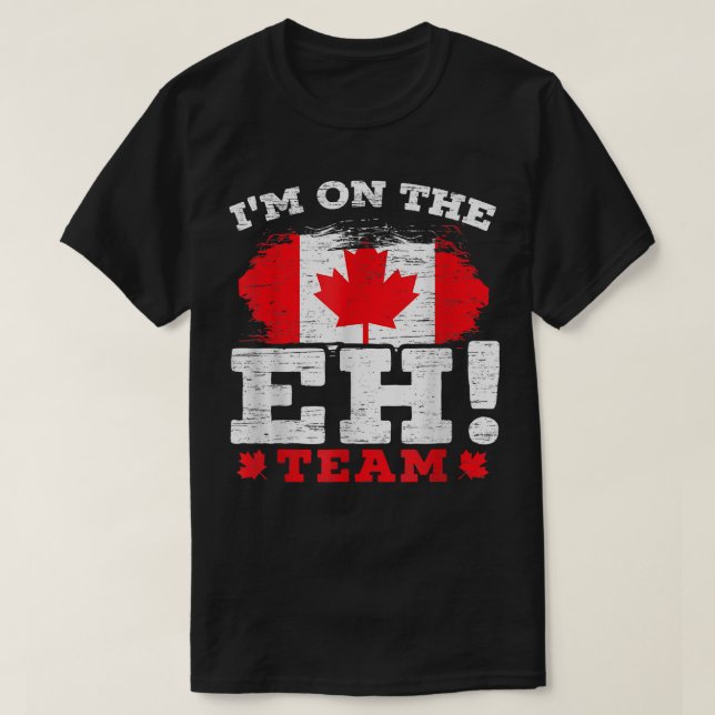 T-shirt Je Suis Membre De L'Équipe De L'EH Feuille D'Érabl (Design devant)