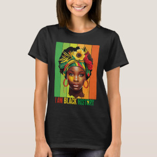 T-shirt JE SUIS NOIR HISTOIRE Femmes Filles Reine Noire Mo