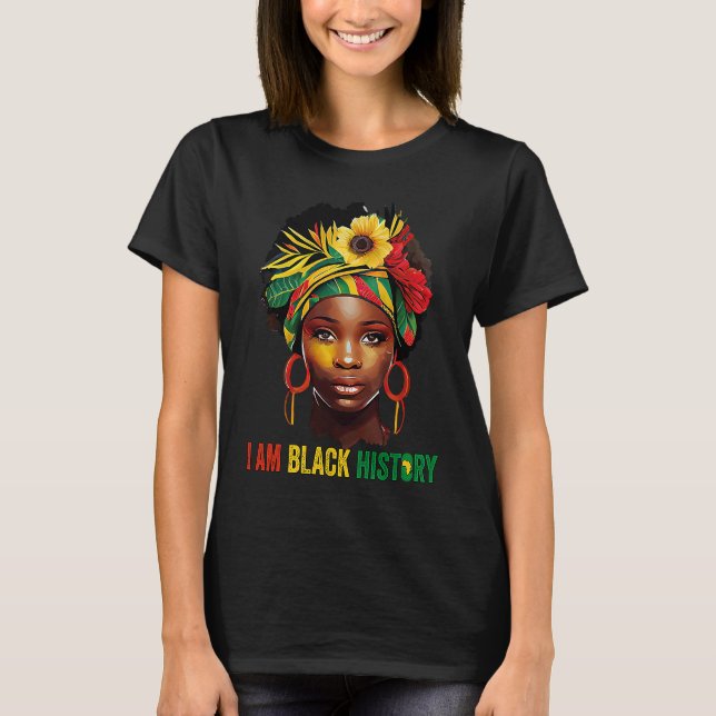 T-shirt JE SUIS NOIR HISTOIRE Femmes Filles Reine Noire Mo (Devant)
