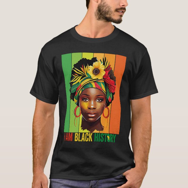 T-shirt JE SUIS NOIR HISTOIRE Femmes Filles Reine Noire Mo (Devant)