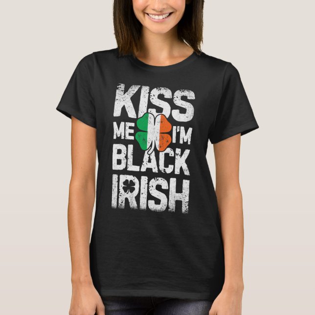 T-shirt Je suis noir Jour de la Saint Patrick irlandais Ho (Devant)