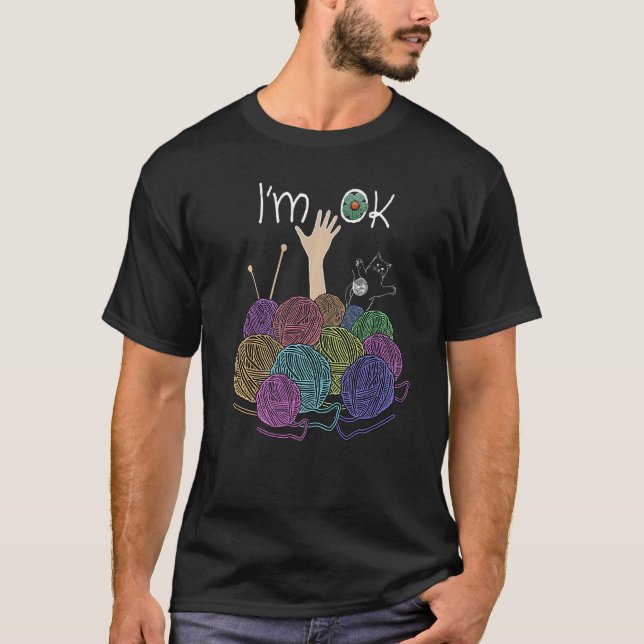 T-shirt Je suis OK Crochet et Tricot Crocheting (Devant)