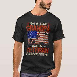 T-shirt Je suis papa grand-père et vétéran Fête des pères 