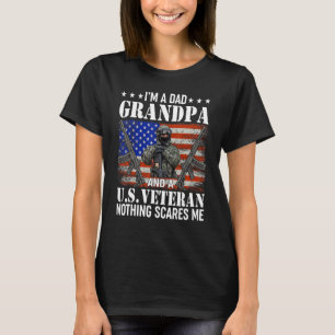 T-shirt Je suis papa grand-père vétéran américain Rien ne