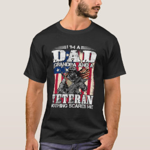 T-shirt Je suis papa papi et vétéran rien ne me fait peur
