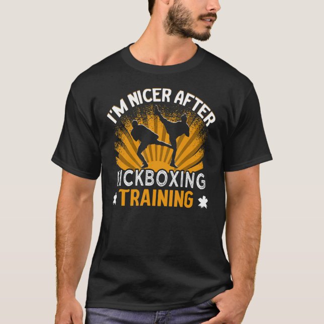 T-shirt Je suis plus gentil après Kickboxing Training Trai (Devant)