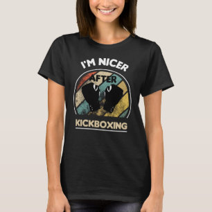 T-shirt Je suis plus gentil après le kickboxing, idée cade