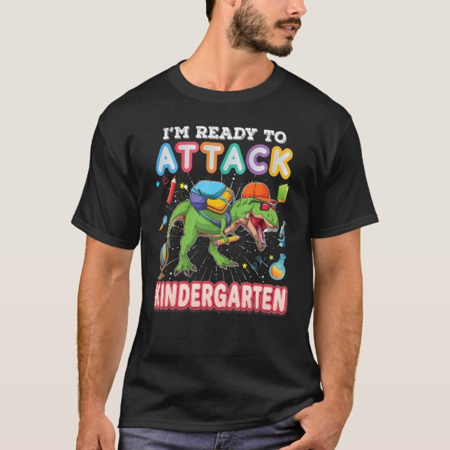 T-shirt Je suis prêt à attaquer la maternelle à l'école Di (Devant)