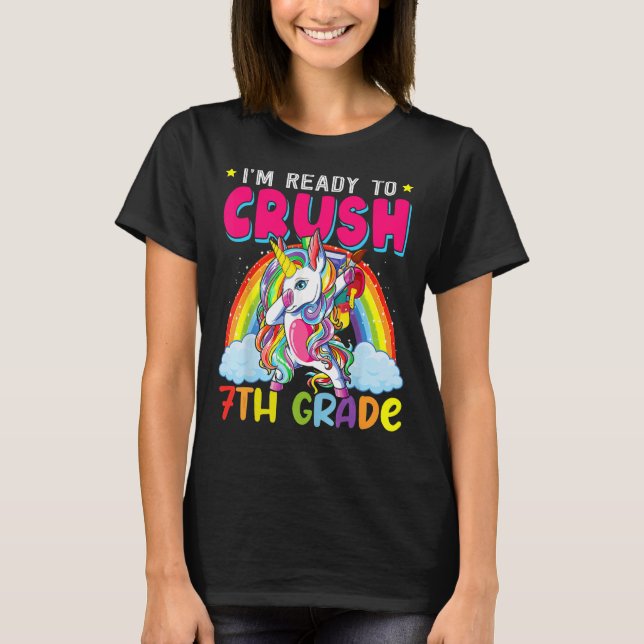 T-shirt Je suis prêt à écraser 7e année Bonne première jou (Devant)