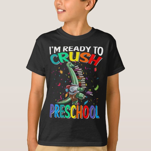 T-shirt Je suis prêt à écraser Brachiosaurus préscolaire (Devant)