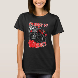 T-shirt Je Suis Prêt À Écraser Coeurs Monster Truck Valent