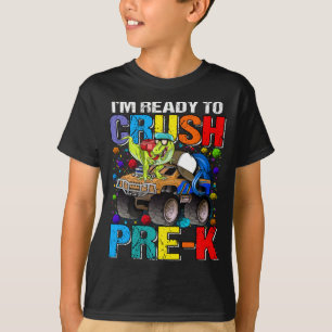 T-shirt Je suis prêt à écraser Dinosaure de Camion Pré-K M