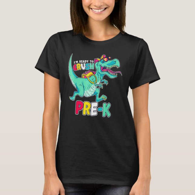 T-shirt Je Suis Prêt À Écraser La Comique De Style Préscol (Devant)