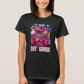 T-shirt Je suis prêt à écraser la gamer de 1ère année Garç