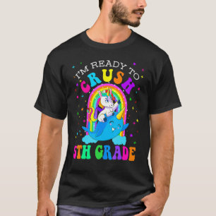 T-shirt Je suis prêt à écraser la licorne Narwhal de 5e an