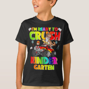 T-shirt Je suis prêt à écraser la maternelle Dinosaur Reto