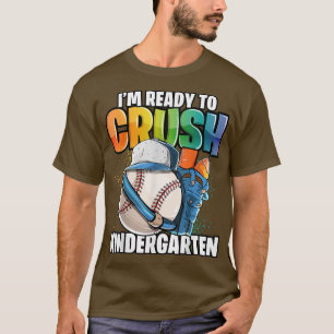 T-shirt Je suis prêt à écraser le baseball de maternelle R