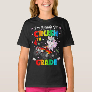 T-shirt Je Suis Prêt À Écraser Le Camion Monster 4E Grade 