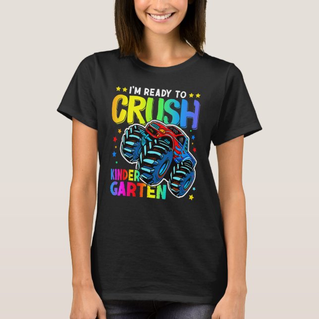 T-shirt Je suis prêt à écraser le camion Monster de jardin (Devant)