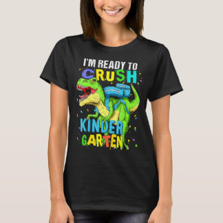 T-shirt Je suis prêt à écraser le dinosaure de jardin d'en