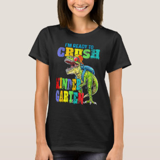 T-shirt Je suis prêt à écraser le dinosaure de jardin d'en