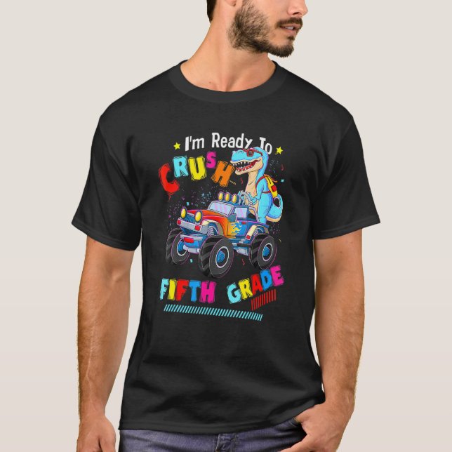 T-shirt Je suis prêt à écraser les Dinos de Camion Monster (Devant)