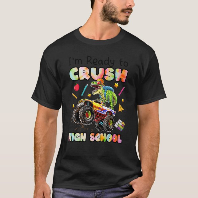 T-shirt Je suis prêt à écraser les Dinos de Camion Monster (Devant)