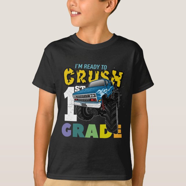 T-shirt Je suis prêt à écraser les ęrs enfants de camion (Devant)