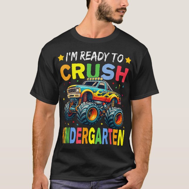 T-shirt Je Suis Prêt À Écraser Les Garçons De Camion Monst (Devant)