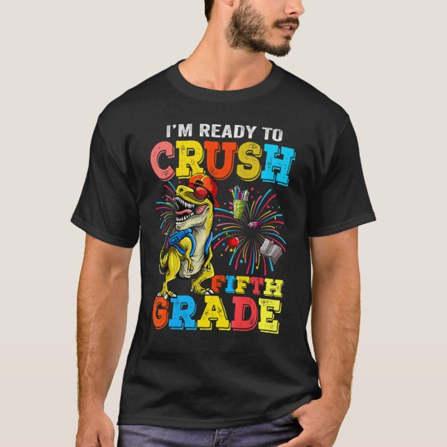 T-shirt Je suis prêt à écraser les garçons de dinosaures d (Devant)