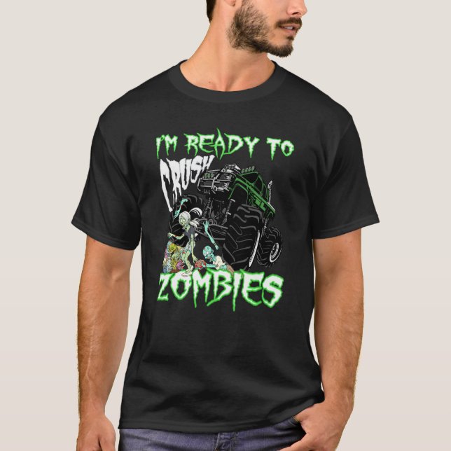 T-shirt Je suis prêt à écraser les zombies pour les enfant (Devant)