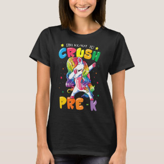 T-shirt Je suis prêt à écraser Pré K Dabbing Unicorn Retou