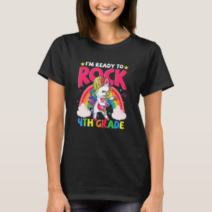 T-shirt Je suis prêt à rocher des filles Unicorne de 4e an