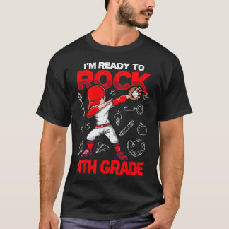 T-shirt Je Suis Prêt À Rock Garçons De Baseball De 4E Anné