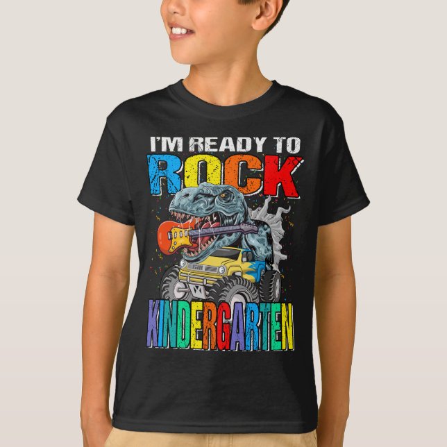 T-shirt Je suis prêt à Rock Kindergarten Monster Truck  (Devant)