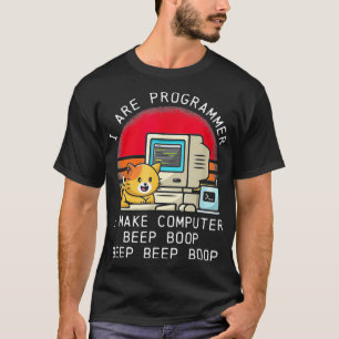 T-shirt Je suis programmeur Cat Cute Beep Boop Retro Vinta