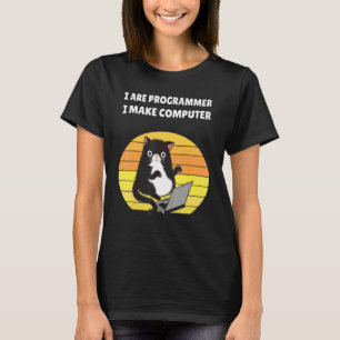 T-shirt Je Suis Programmeur Je Fabrique Computer Cat