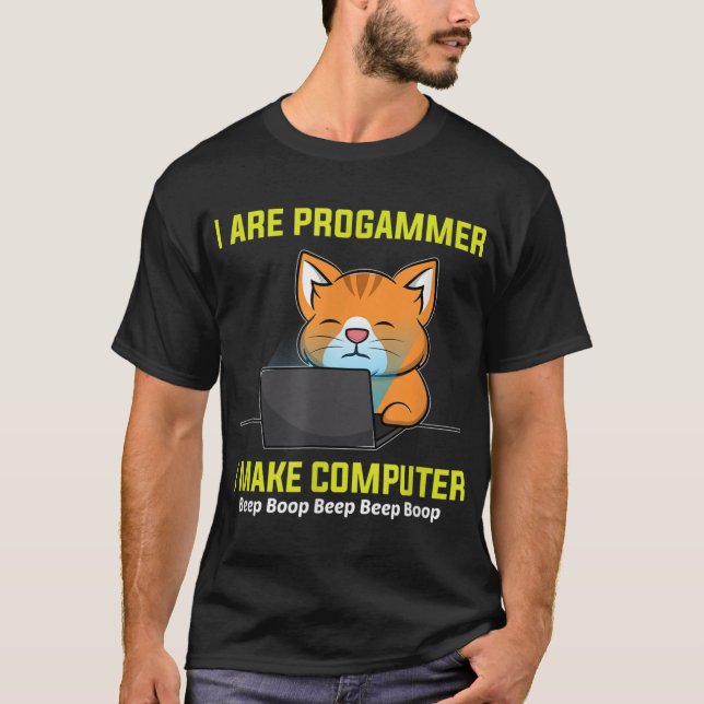 T-shirt Je Suis Programmeur Je Fabrique Ordinateur Beep Bo (Devant)