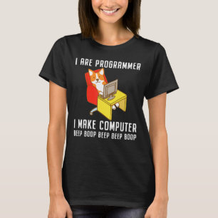 T-shirt Je Suis Programmeur Programmer Coding Nerd Corgi C