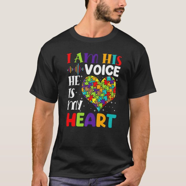 T-shirt Je Suis Sa Voix Il Est Ma Sensibilisation sur l'au (Devant)