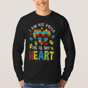 T-shirt Je Suis Sa Voix Il Est Mon Coeur Autisme Maintenan