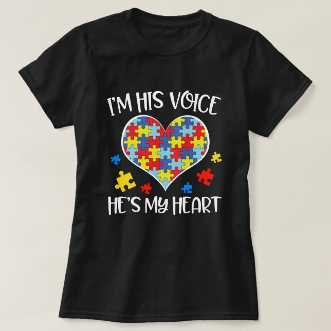 T-shirt Je suis sa voix qu'il est mon cadeau de citation (Design devant)