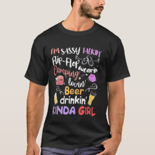 T-shirt JE SUIS Sassy Parlant Tongs Portant Bière Buvant